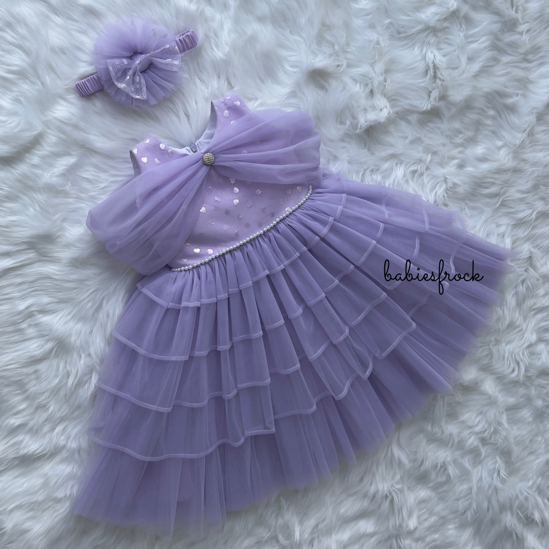 Enchanting Lilac Dream - Fluffy Baby Girl Gown