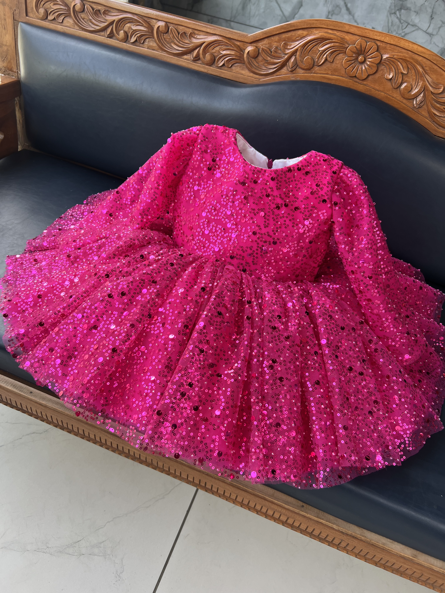 Sparkling Deep Magenta Party Dress