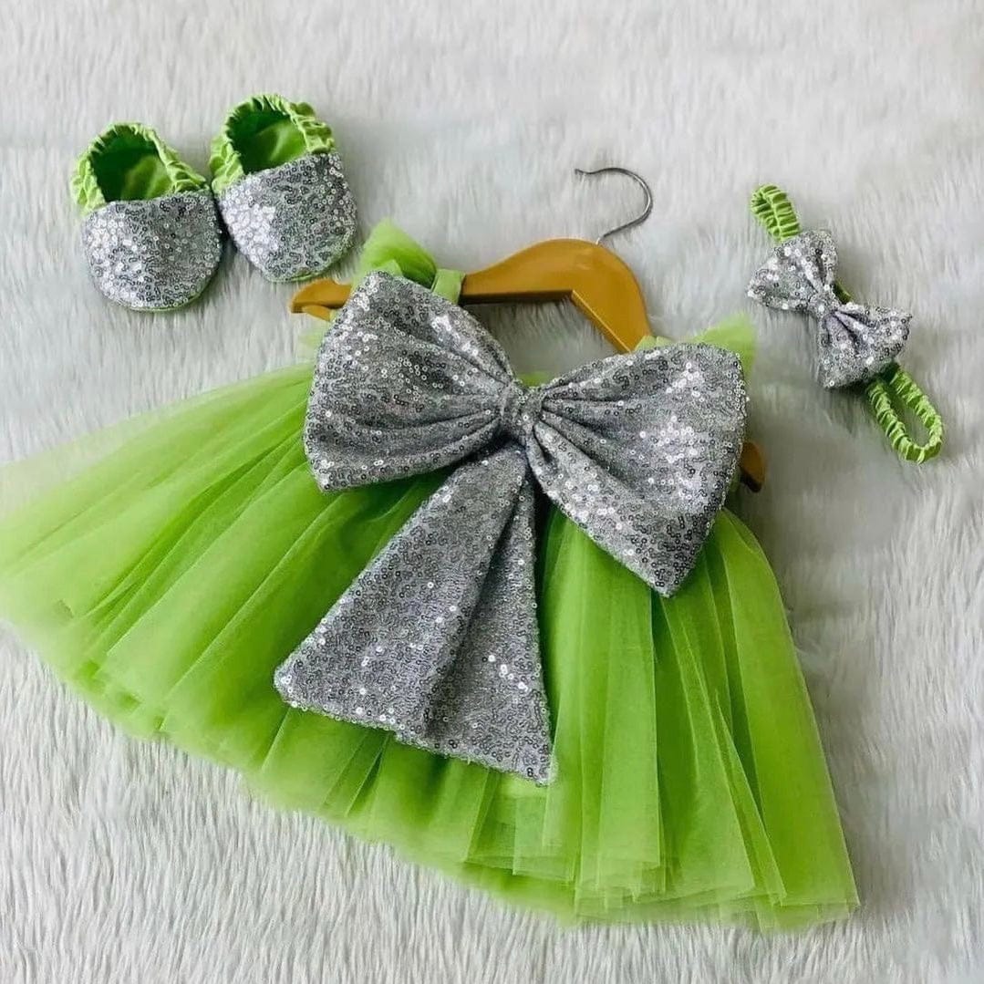 Green Sequence Dress babiesfrock Green Sequence Dress babiesfrock