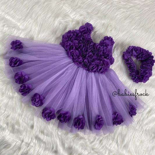 Flowery Purple Baby Dress