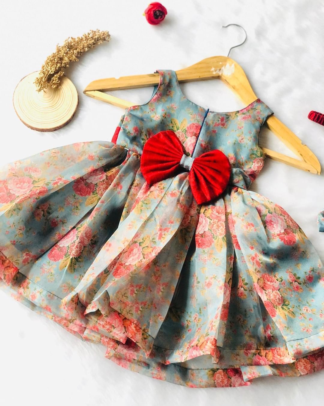 Amazing printed birthday dress – babiesfrock - Main Image