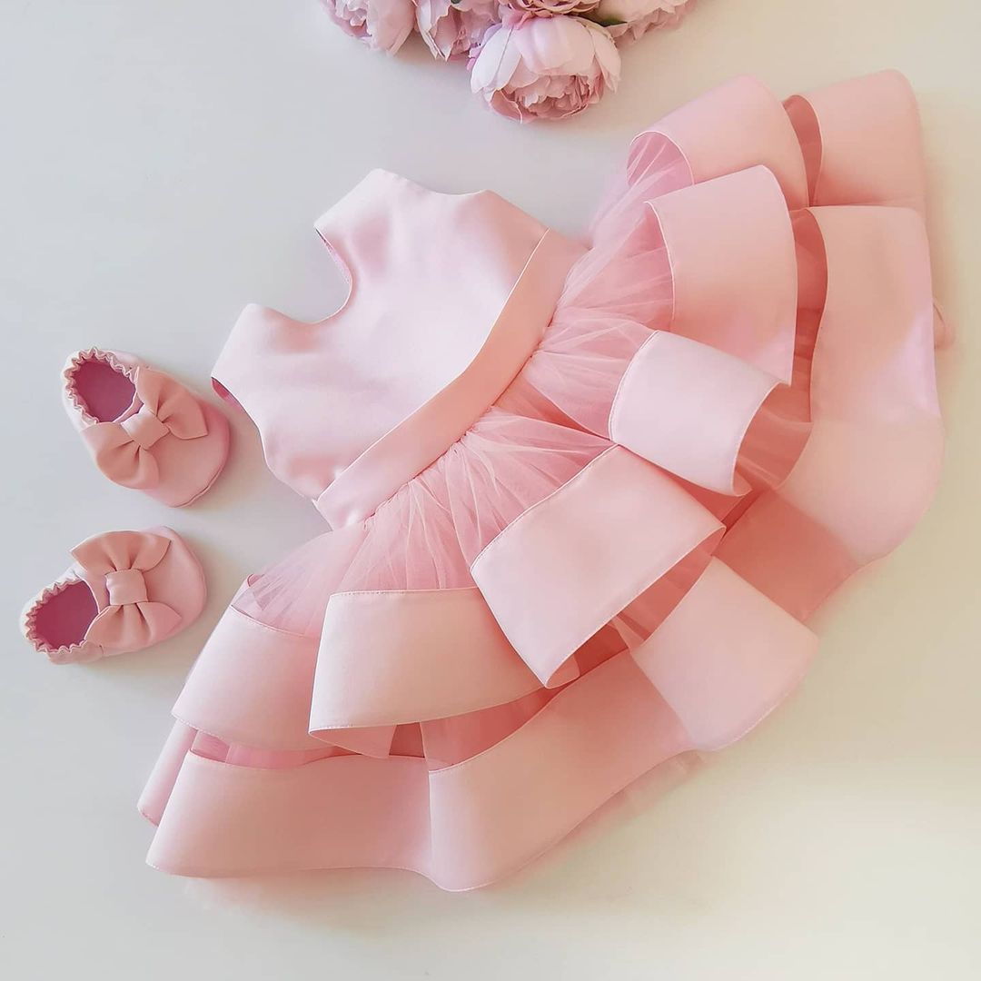 Adorable layered party wear dress – babiesfrock
