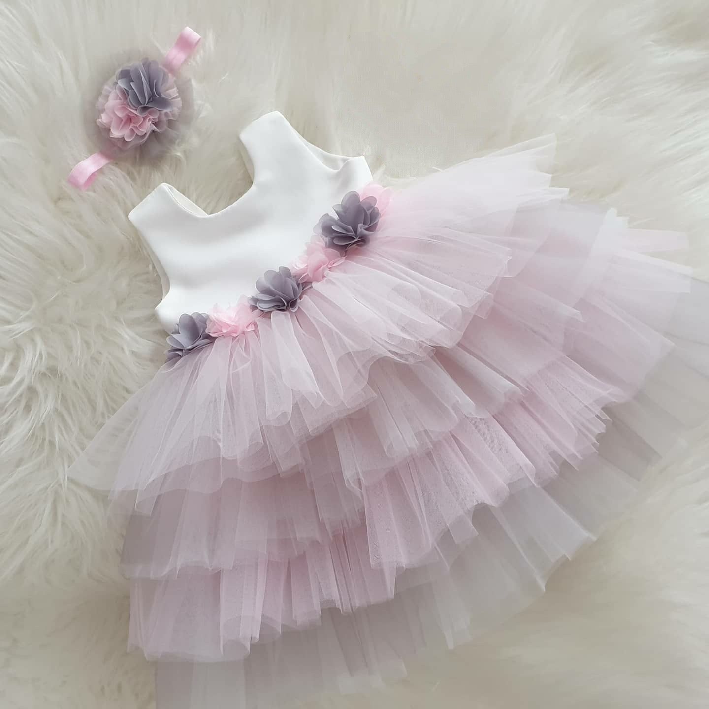 Gorgeous layered With Flower Dress