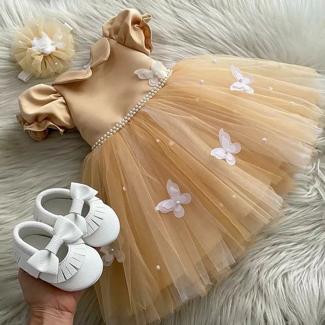 The Gold Butterfly Dress babiesfrock The Gold Butterfly Dress babiesfrock