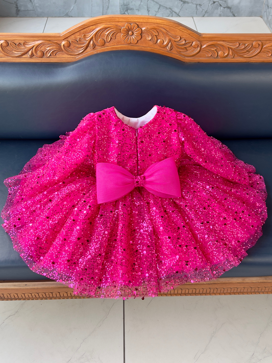 Sparkling Deep Magenta Party Dress