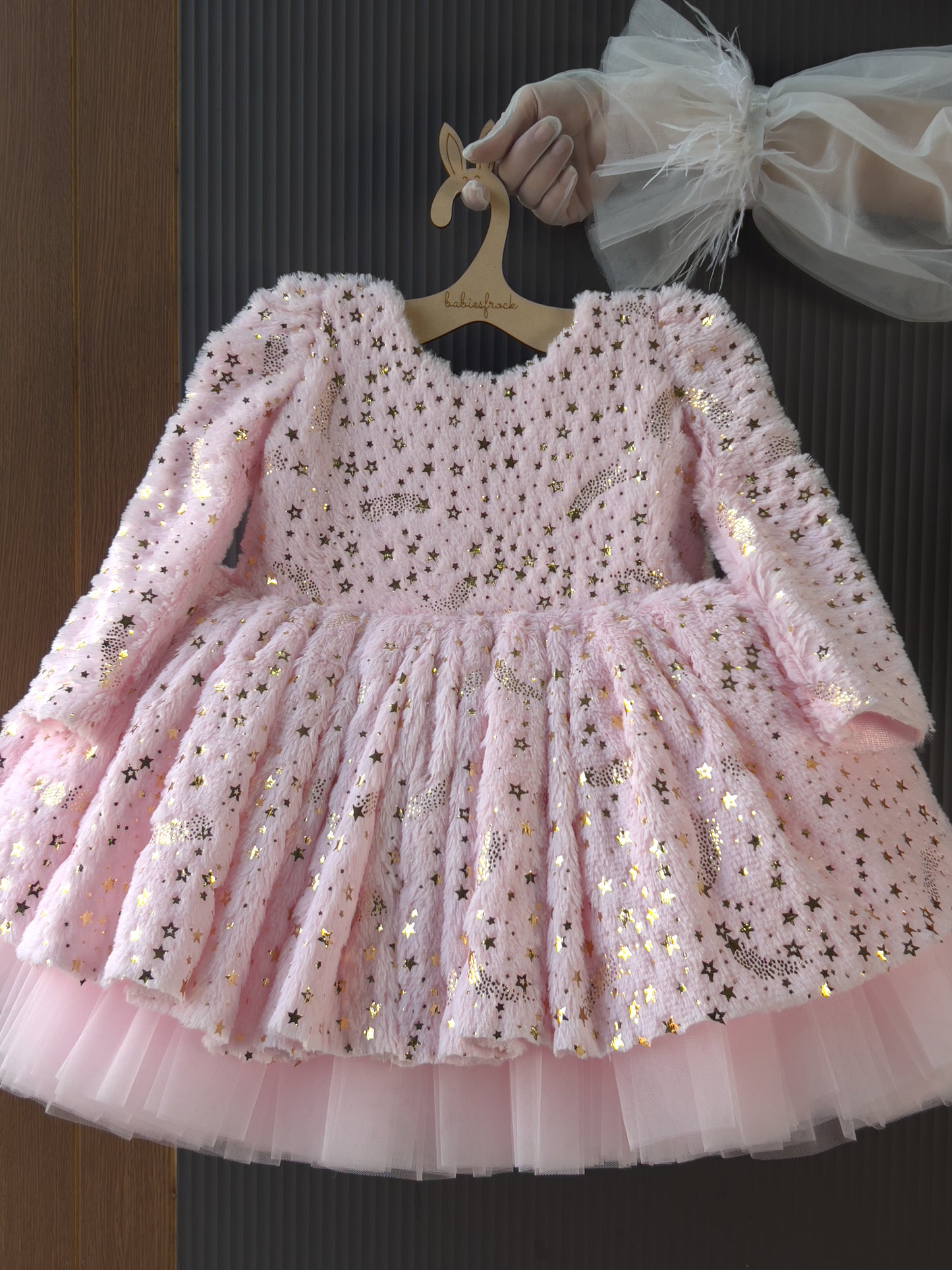Pink Starlight Cozy Baby Dress