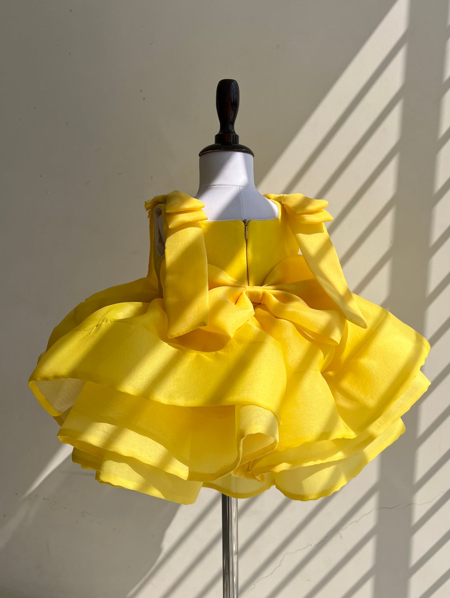 Yellow Silk Organza Baby Frock