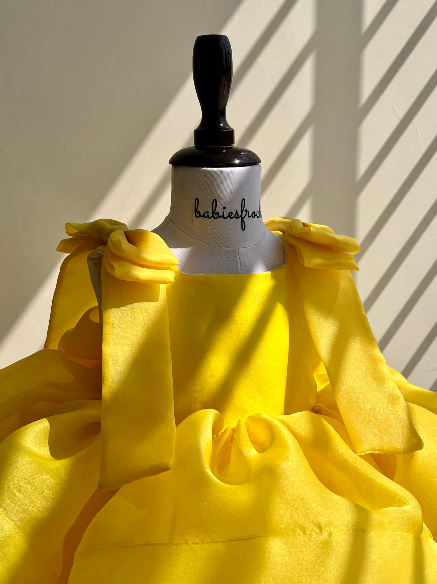 Yellow Silk Organza Baby Frock