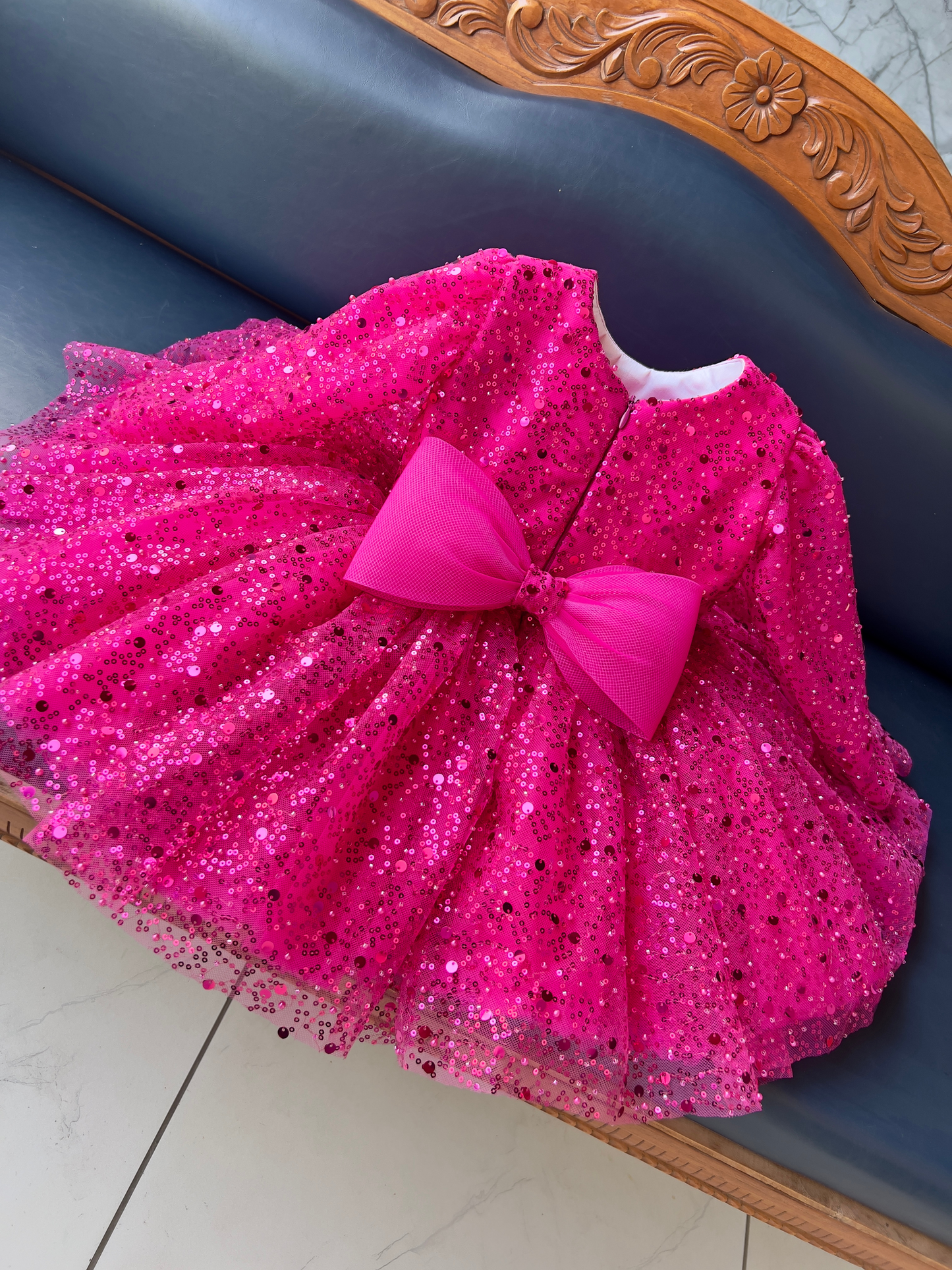 Sparkling Deep Magenta Party Dress