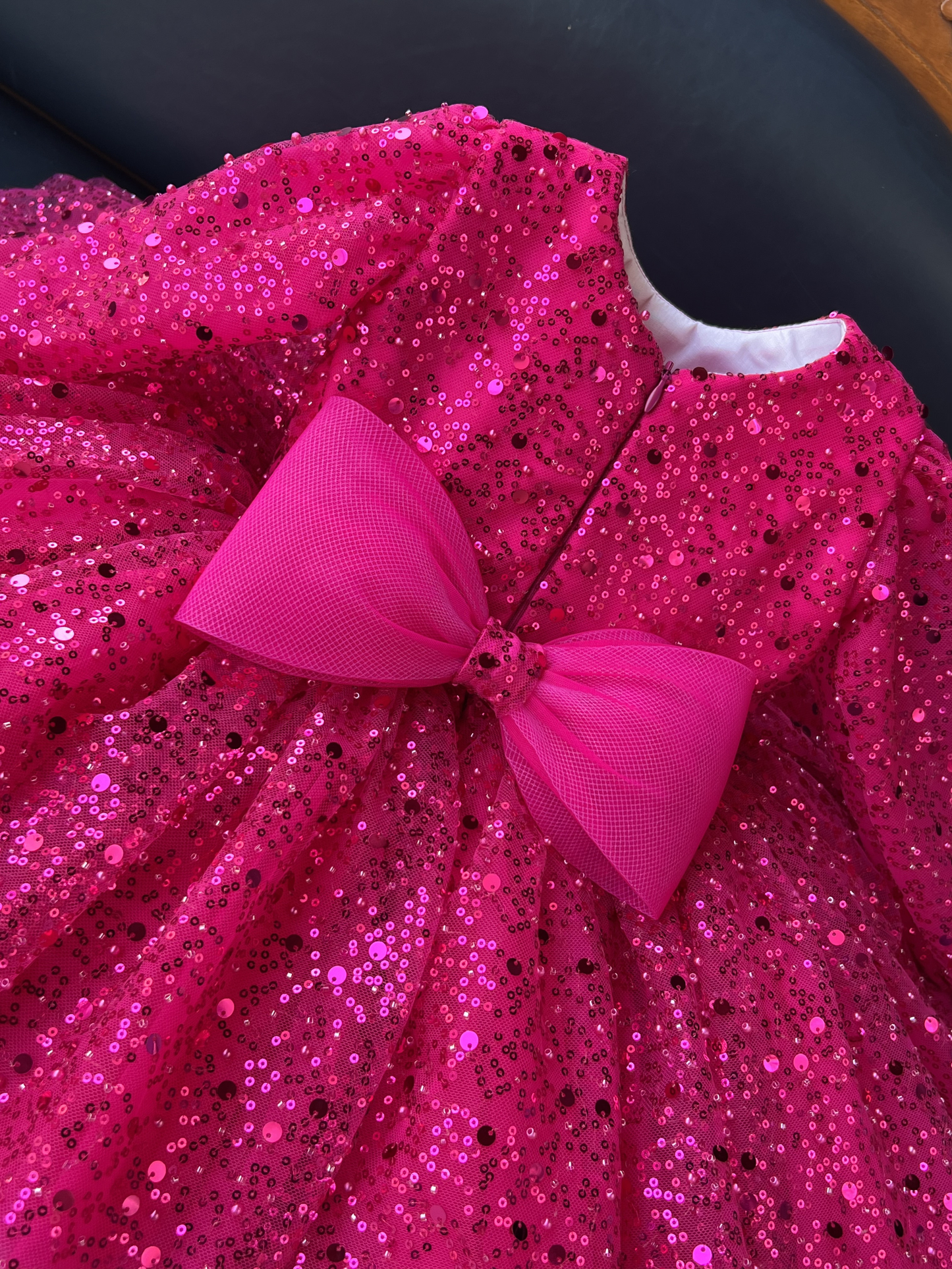 Sparkling Deep Magenta Party Dress