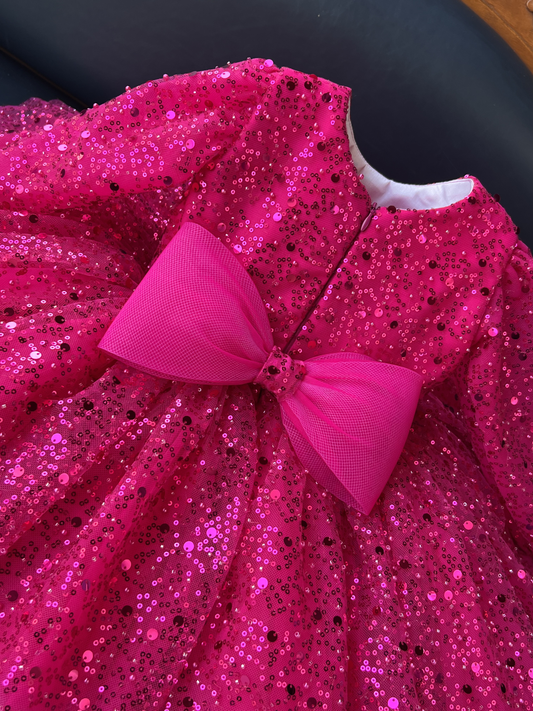 Sparkling Deep Magenta Party Dress