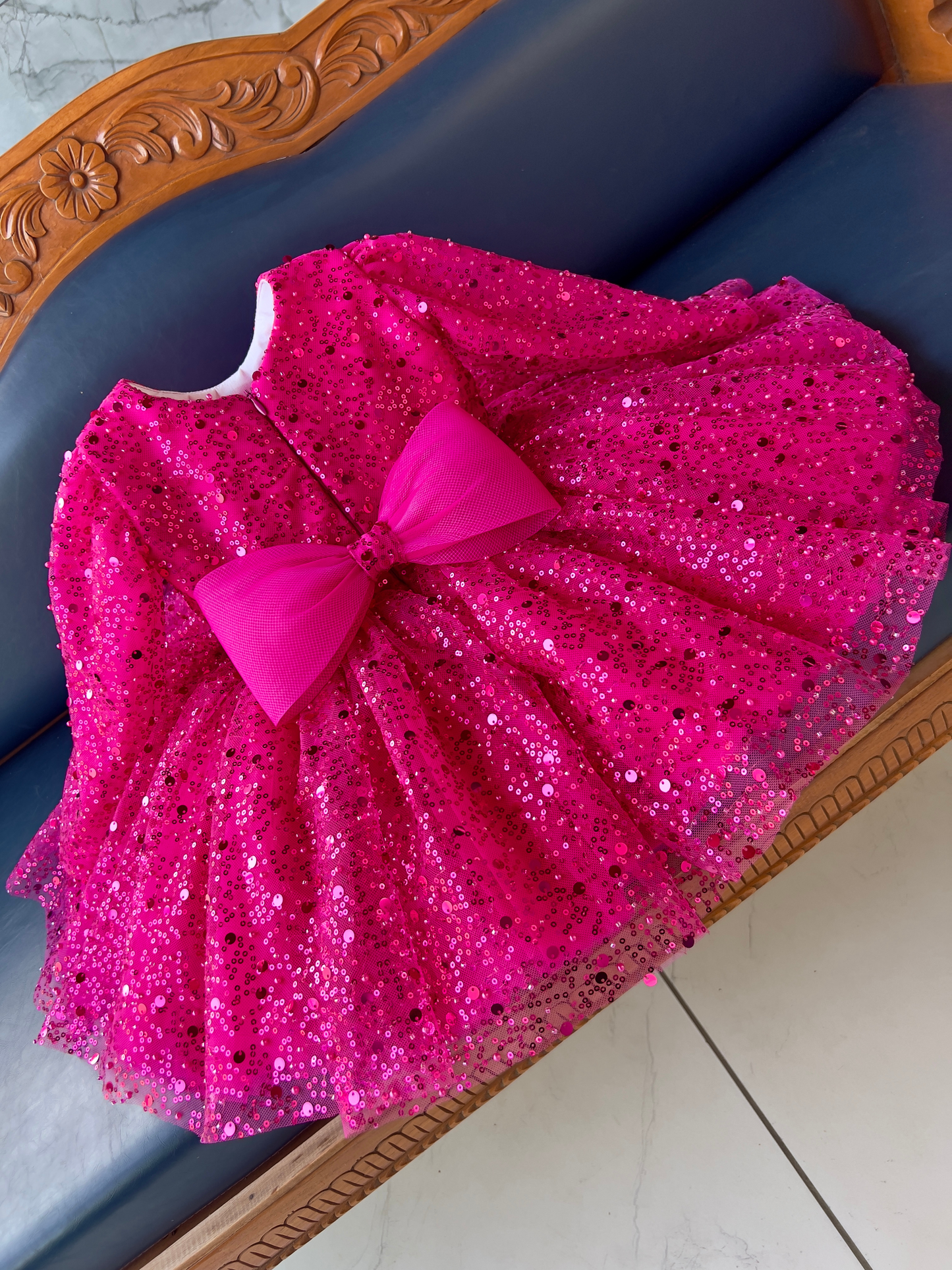 Sparkling Deep Magenta Party Dress