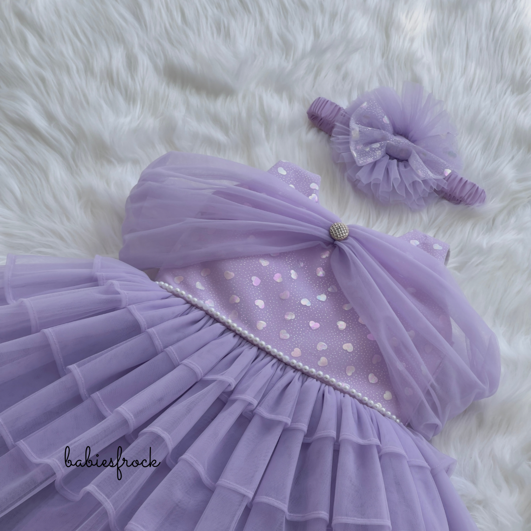 Enchanting Lilac Dream - Fluffy Baby Girl Gown