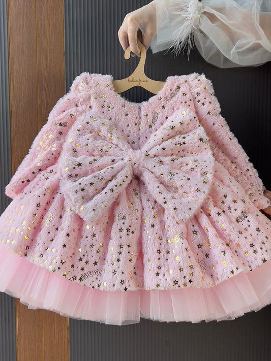Pink Starlight Cozy Baby Dress