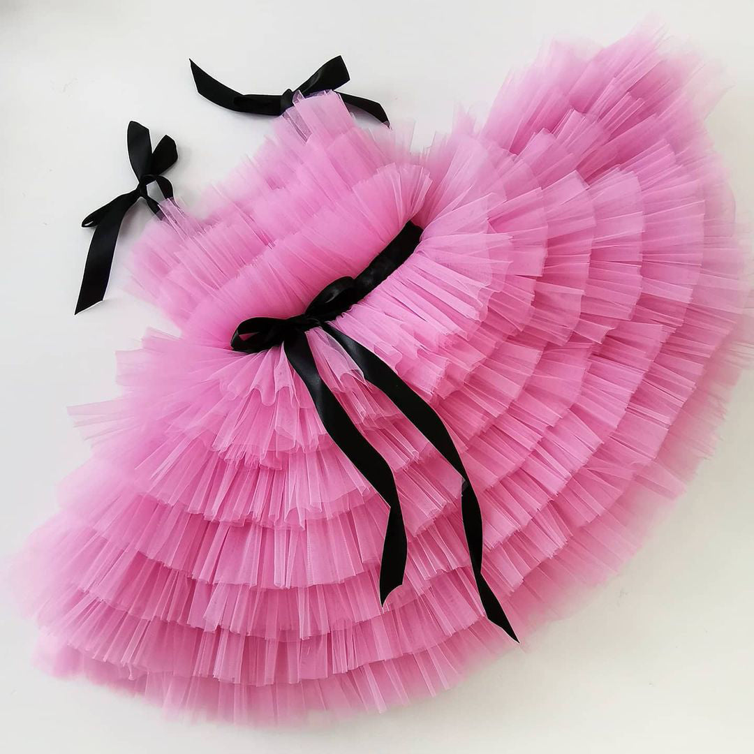 Amazing pink flairs baby dress