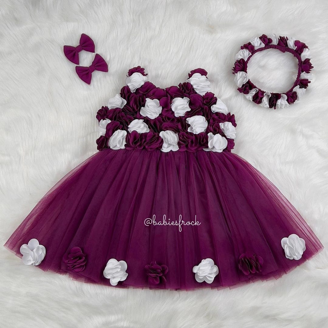 Beautiful grape birthday baby dress