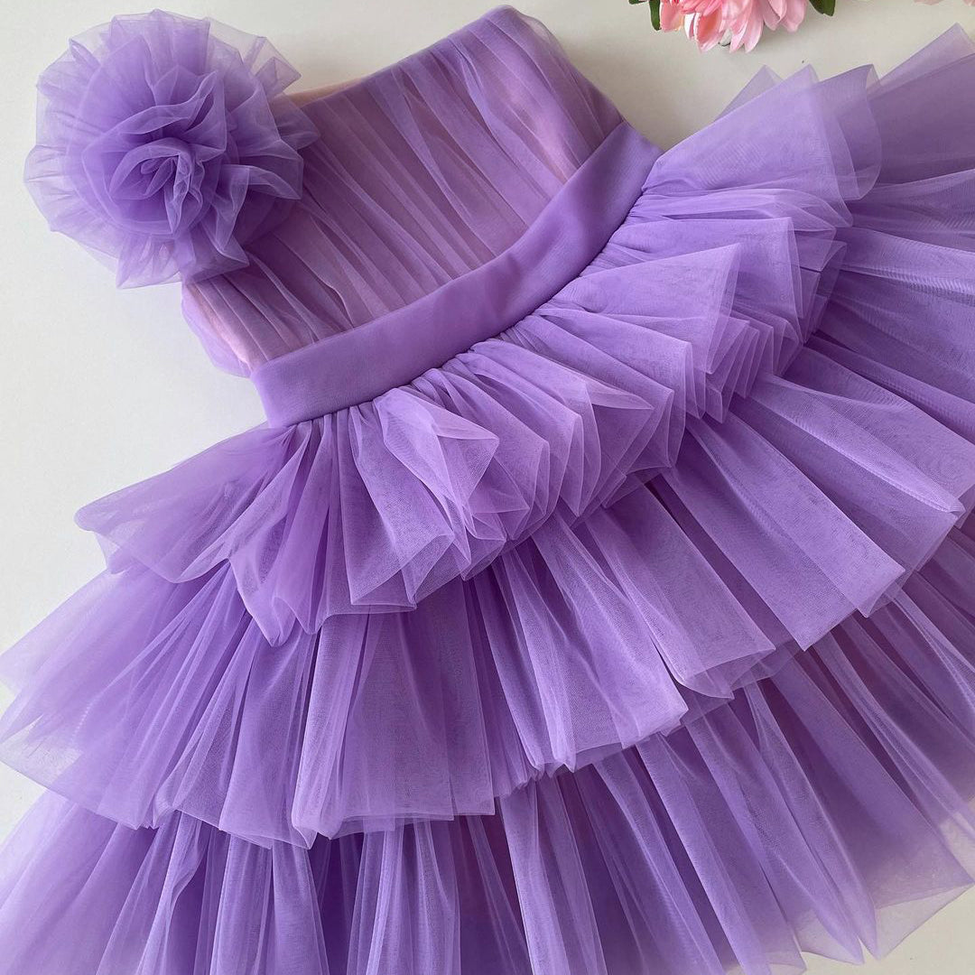 Flowery Purple Baby Dress – babiesfrock