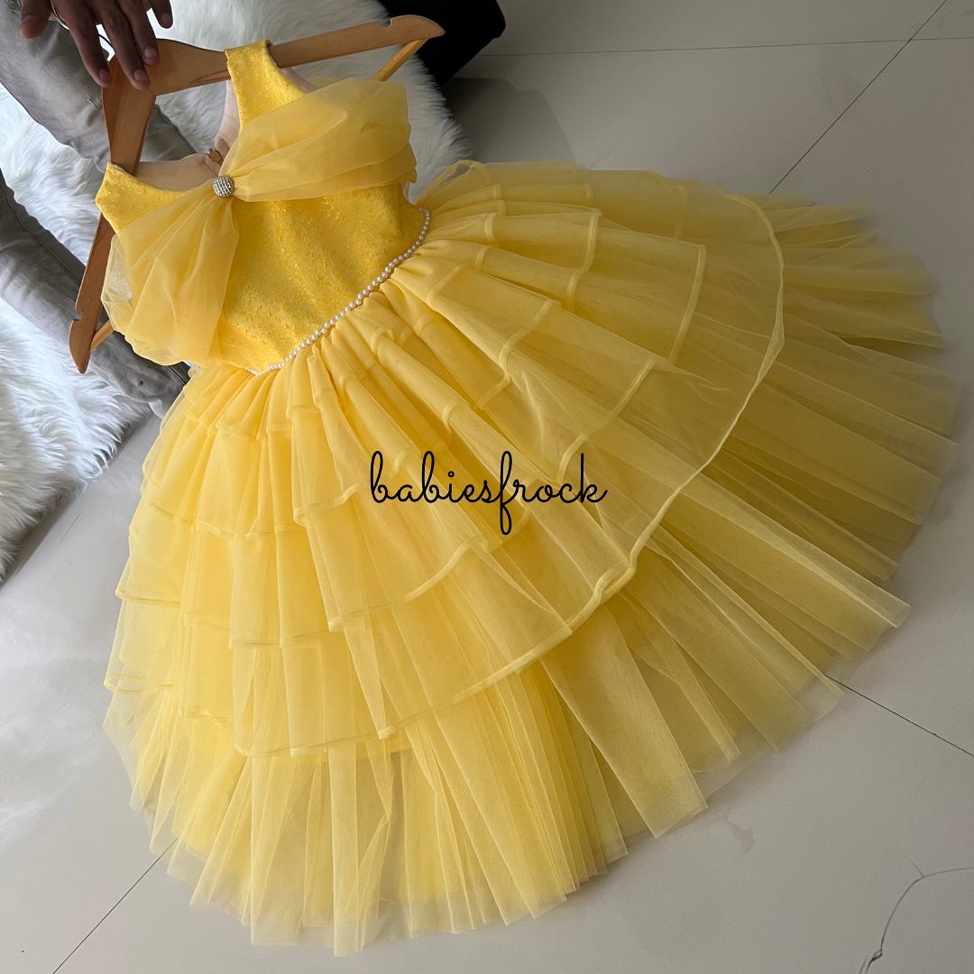 Glorious Yellow Layered Dress