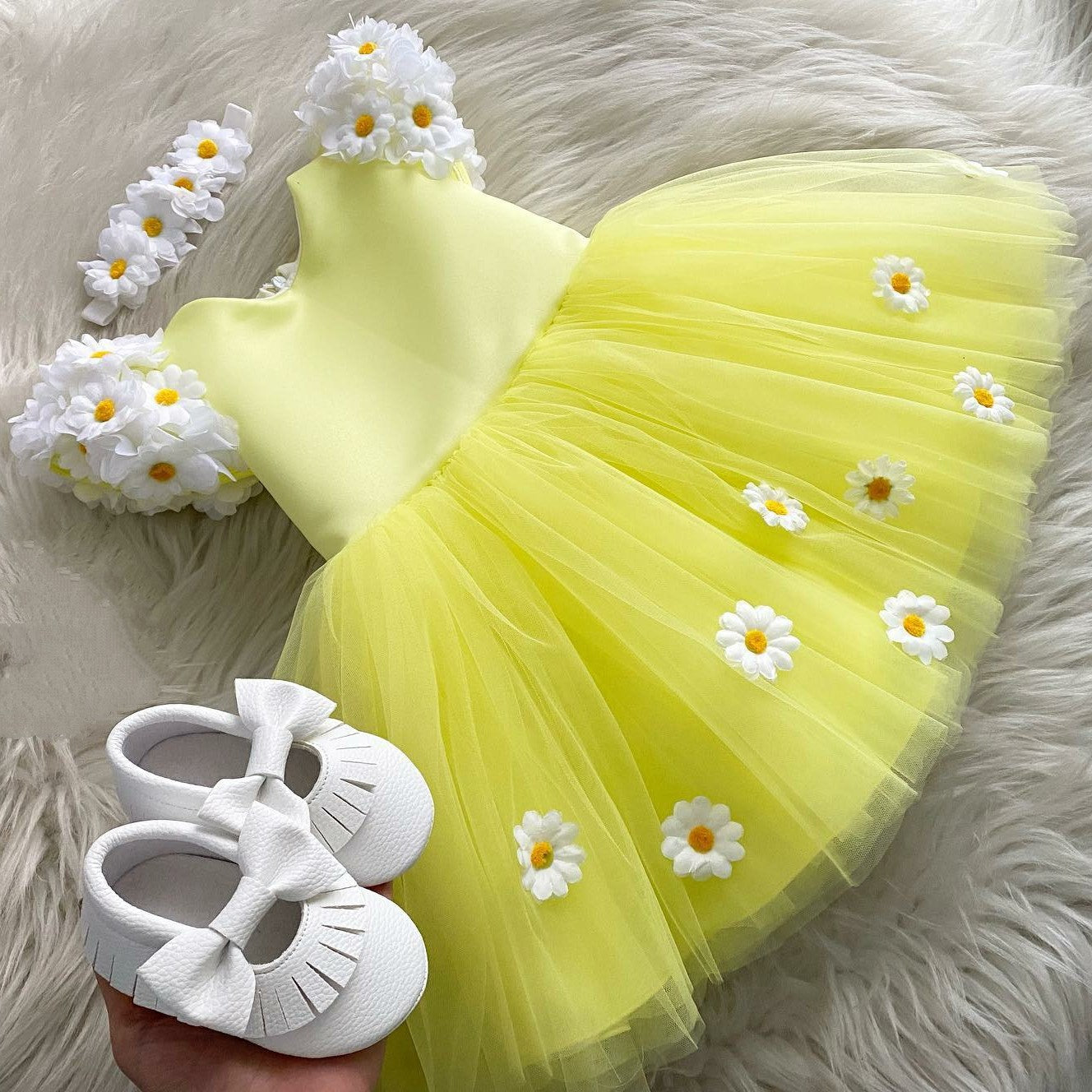 Beautiful sunflower baby dress