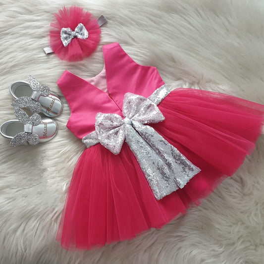 Amazing sequence bow dress