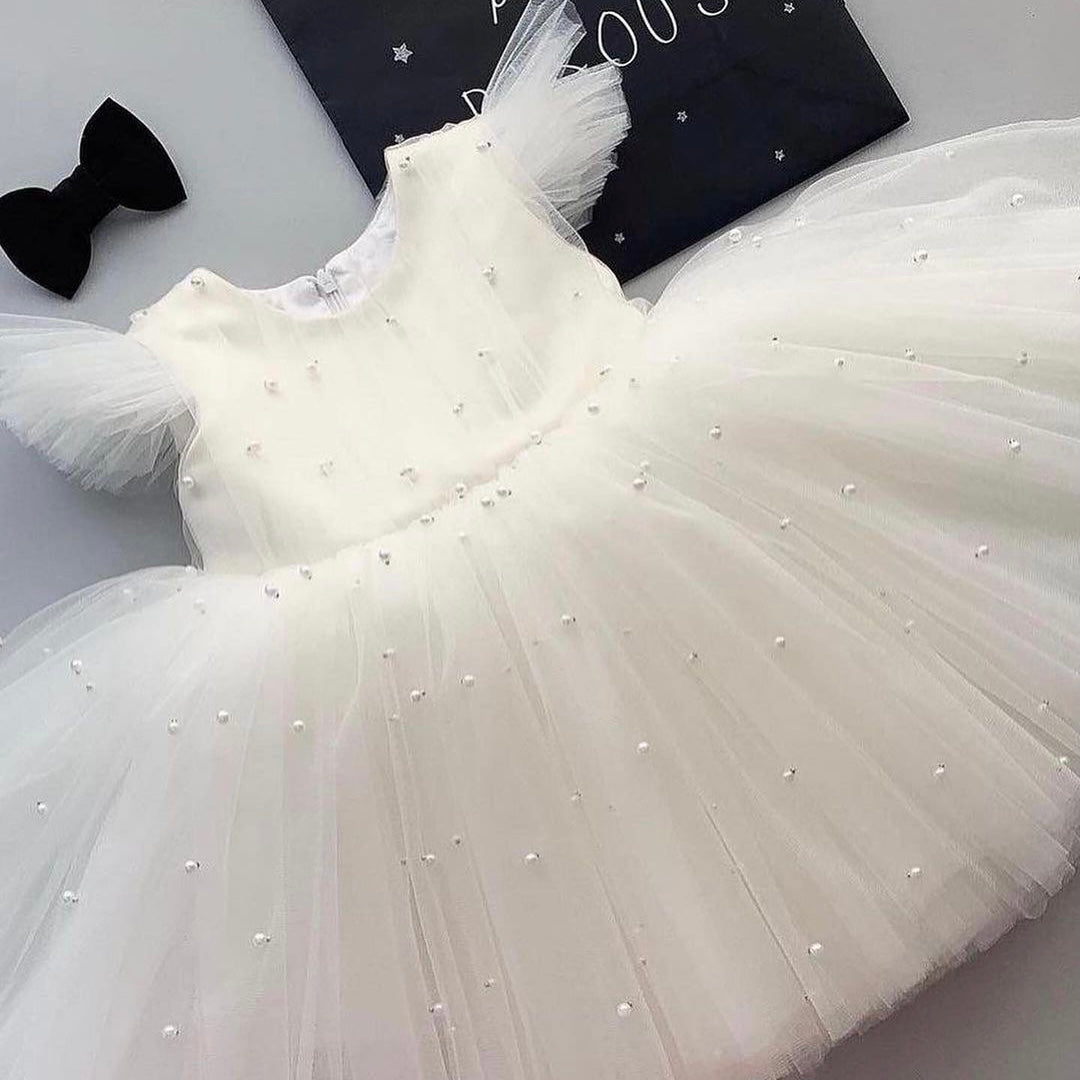 Cherubic Charm White Baby Dress