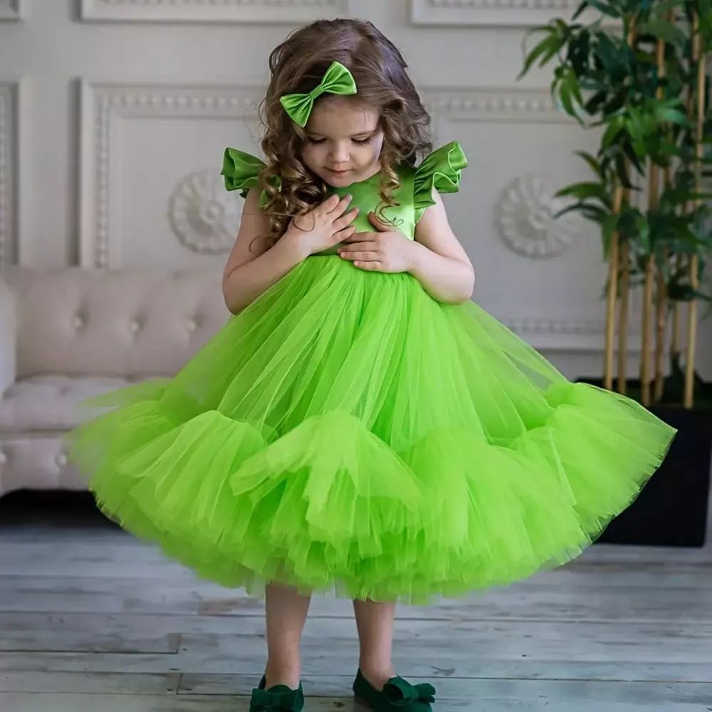 Gorgeous Green Fluffy dress